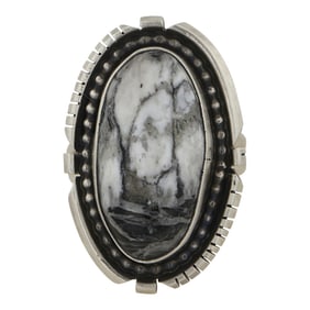 Randy Billy Navajo White Buffalo Adjustable Ring
