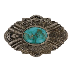 Vintage Navajo Nevada Turquoise Pin