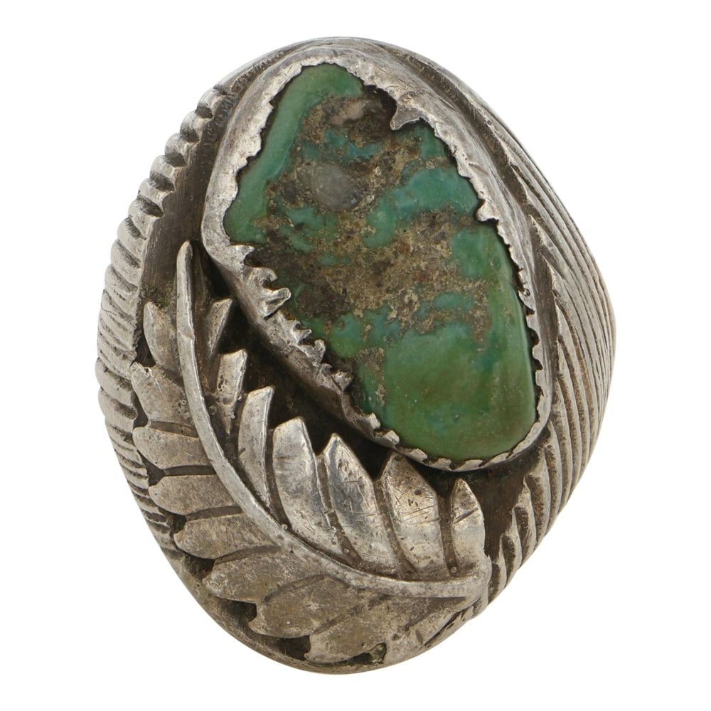 Vintage Navajo Nevada Turquoise Men's Ring (1 of 3)