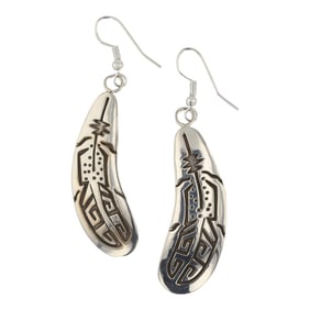 Navajo Plain Silver Feather Earrings