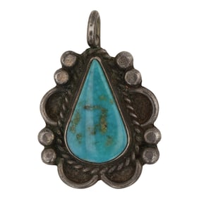 Vintage Navajo Nevada Turquoise Pendant