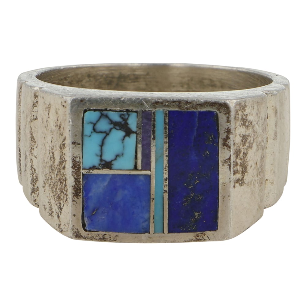 Navajo Lapis & Turquoise Inlay Ring (1 of 3)