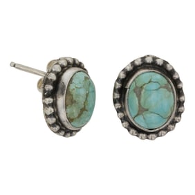 Lydia Begay Navajo Number Eight Turquoise Earrings