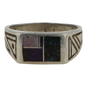 Navajo Turquoise & Shell Inlay Ring