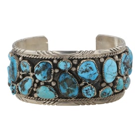 Navajo Kingman Nugget Turquoise Cuff bracelet
