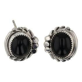 Navajo Black Onyx Earrings