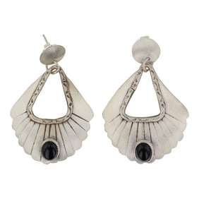 Vintage Navajo Black Onyx Earrings
