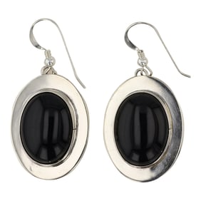 Lee Sandoval Navajo Black Onyx Earrings