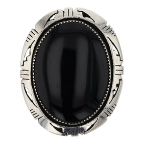 Secatero Navajo Black Onyx Pin Pendant