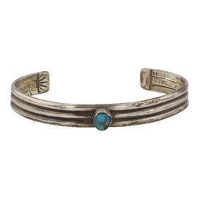Vintage Navajo Nevada Turquoise Cuff Bracelet