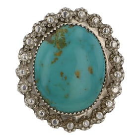 Navajo Compitos Turquoise Adjustable Ring