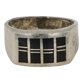 Navajo Jet Inlay Ring