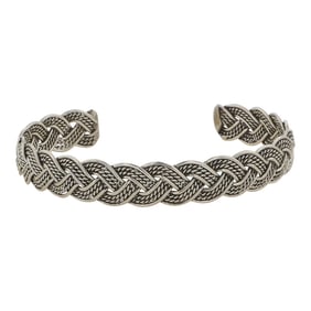 Navajo Sterling Silver Braided Wires Cuff Bracelet