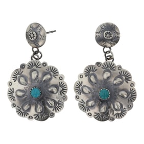 Tim Yazzie Navajo Turquoise Bump out Earrings