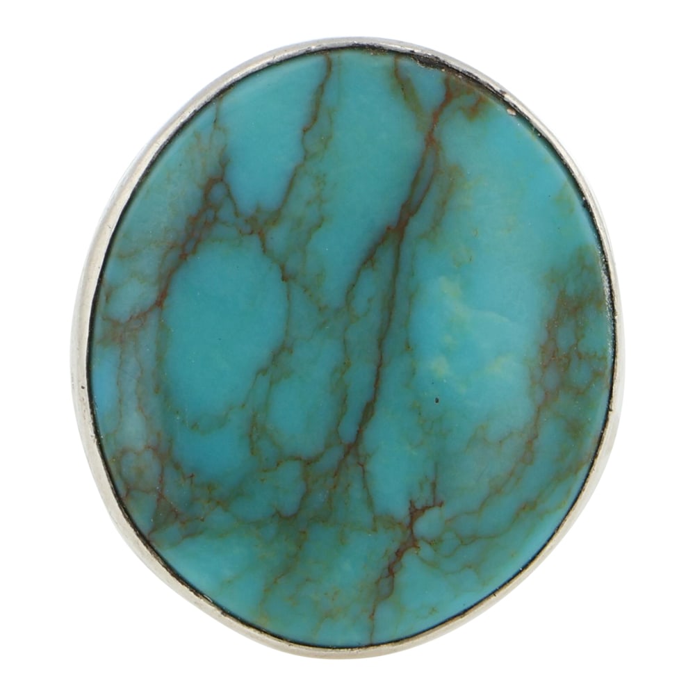 Everett & Mary Teller Navajo Nevada Turquoise Ring: Sterling Silver | Genuine Nevada Turquoise | Everett & Mary Teller Navajo Nevada Turquoise Ring | Navajo Native American Southwest Indian Jewelry | Good (no breaks or damages) | Approximate Weight: 11