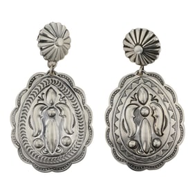 RB Navajo Plain Silver Bump out Earrings