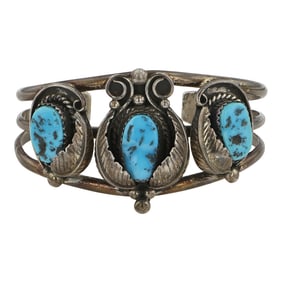 Vintage Navajo Sleeping Beauty Turquoise Cuff Bracelet