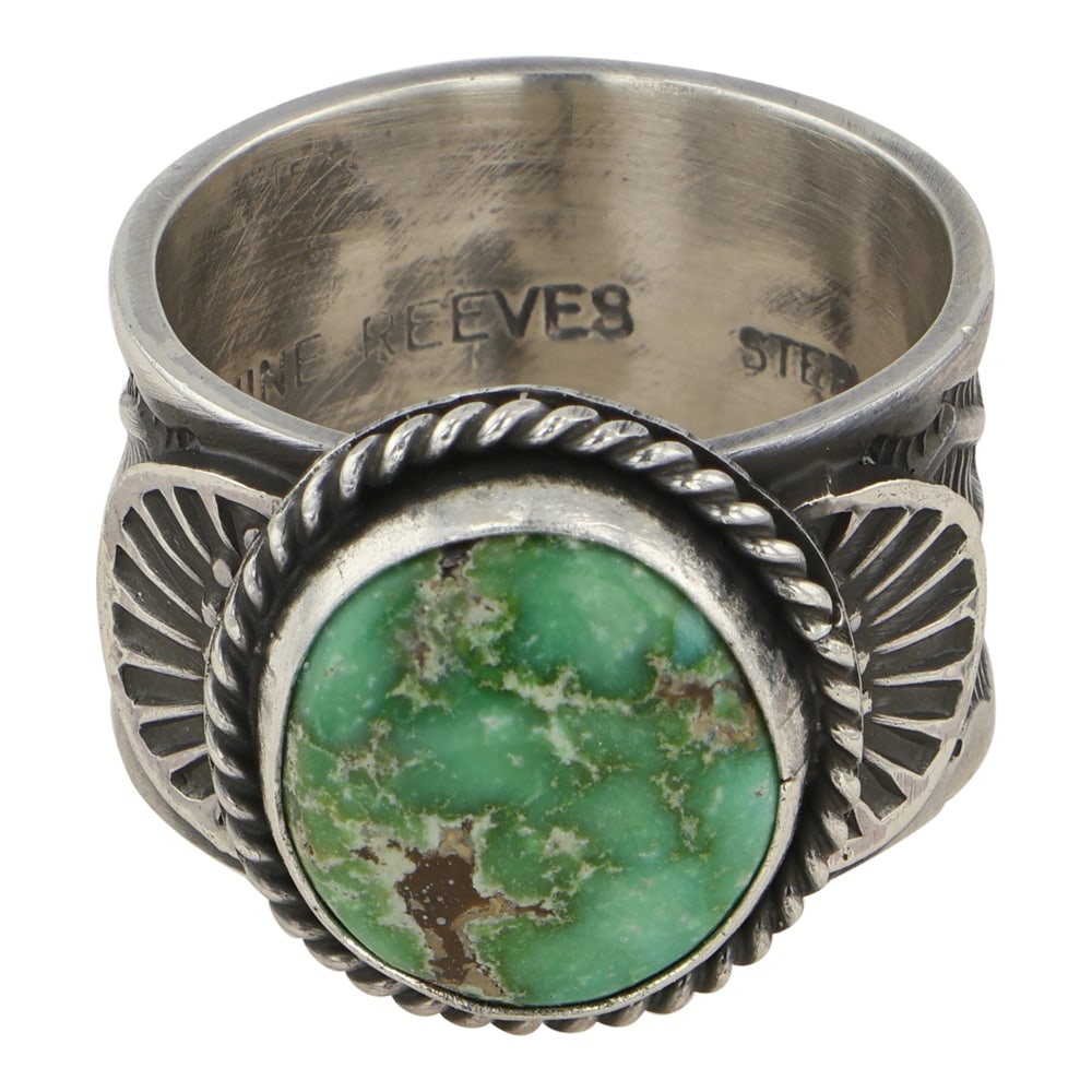 Sunshine Reeves Navajo Sonoran Gold Turquoise Stamp-Work Ring (1 of 4)