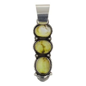 Randall Endito Navajo Palomino Variscite Three Stone Pendant