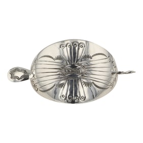 Navajo Sterling Silver Stamp-Work Hair Barrette