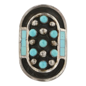 Jobeth Mayes Zuni Vintage Iconic Sleeping Beauty Turquoise Ring