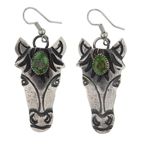 Kevin Billah Navajo Sonoran Gold Turquoise Earrings