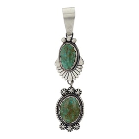 Marita Benally Navajo Nevada Turquoise Pendant