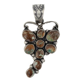 Navajo Boulder Turquoise Dragonfly Pendant