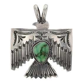 Sunshine Reeves Navajo Carico Lake Turquoise Thunderbird Pendant