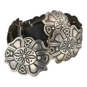 Hemerson Brown Vintage Navajo Sterling Silver Concho Belt