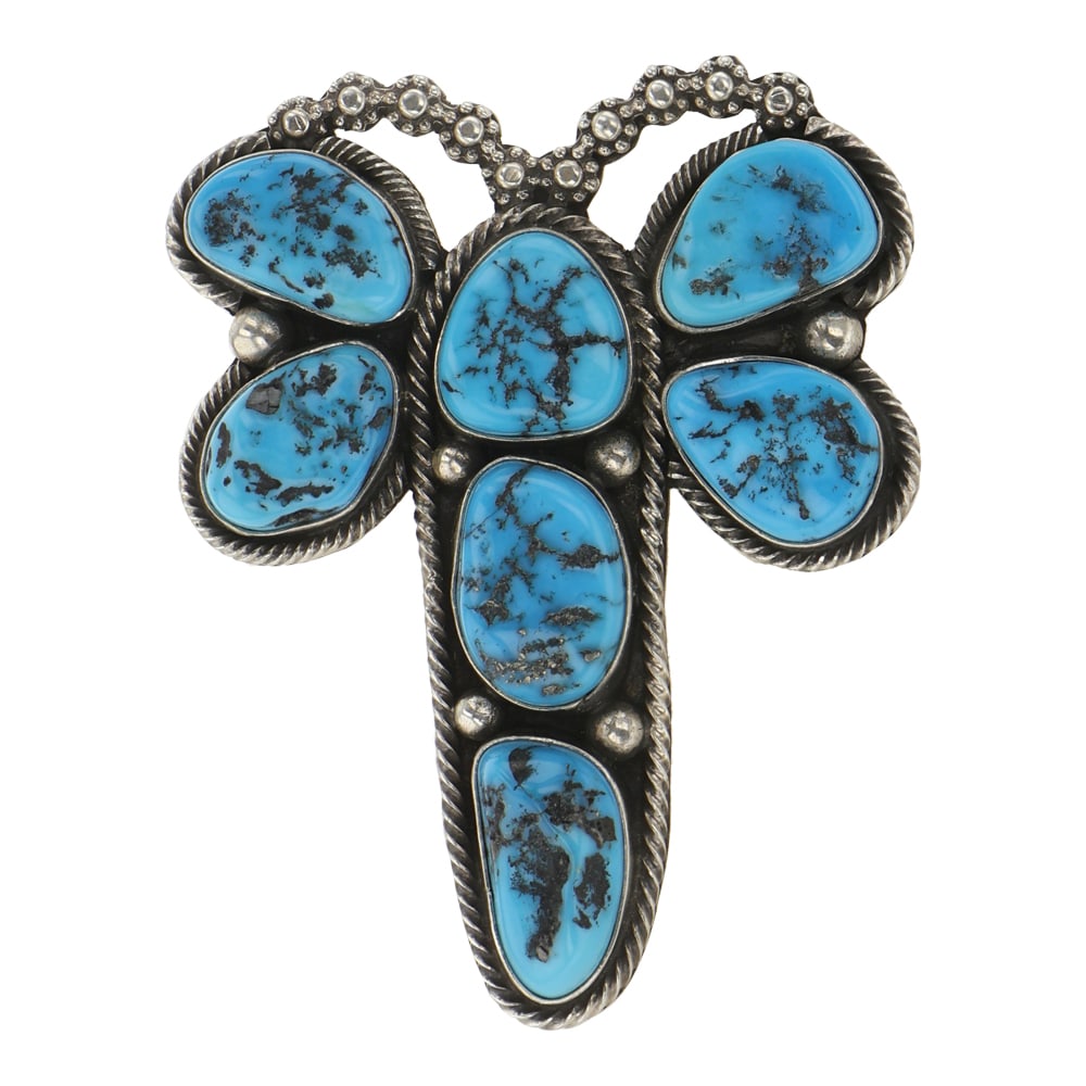 Readda Begay Navajo Sleeping Beauty Turquoise Adjustable Dragonfly Large Statement Ring (1 of 3)