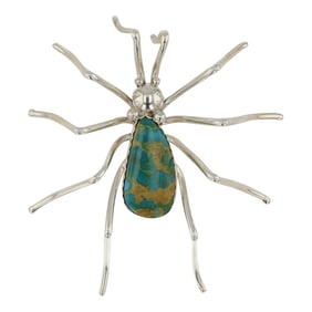 Effie Garfield Navajo Royston Turquoise Spider Pin