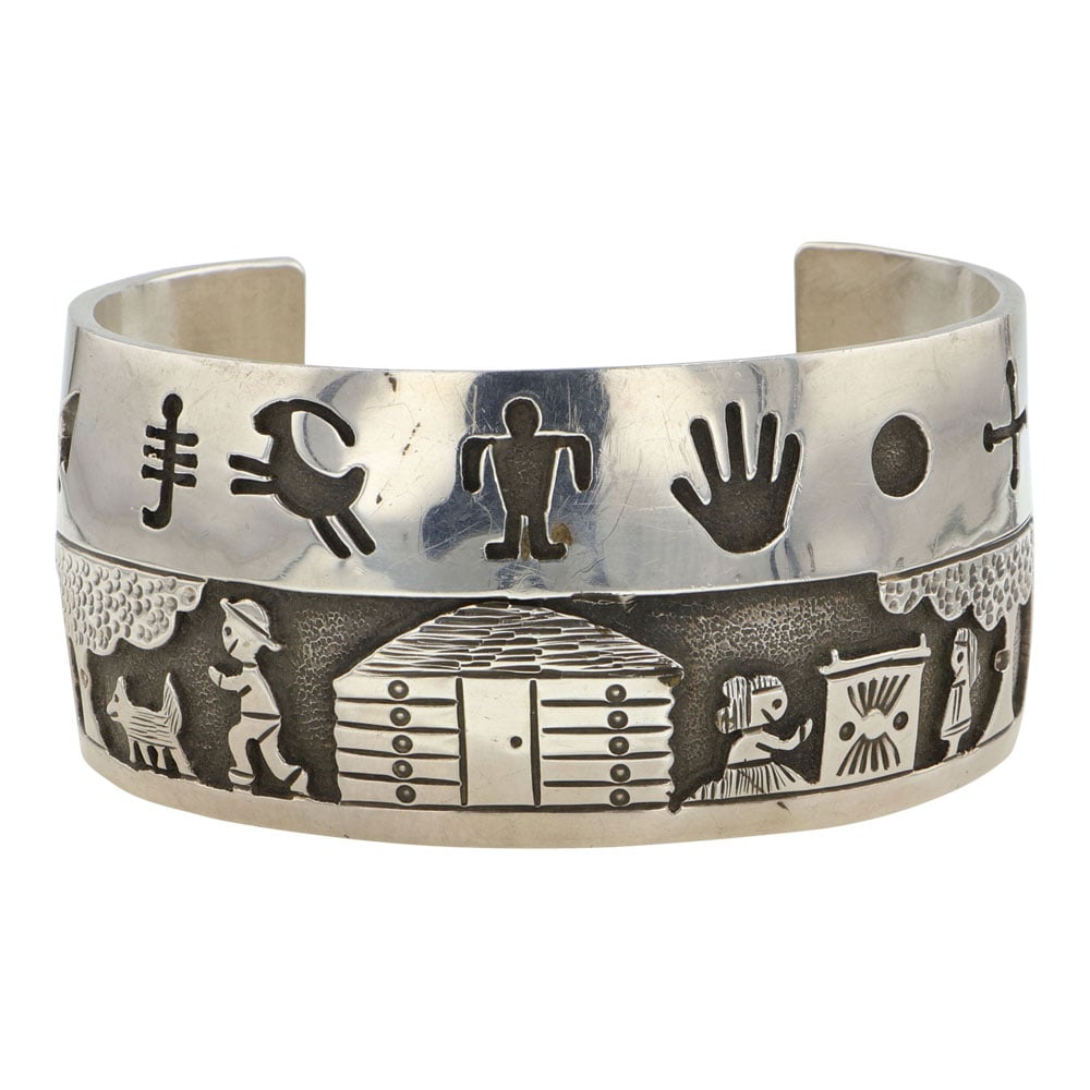 Leon Lomakema Hopi Vintage Plain Silver Cuff Bracelet (1 of 4)