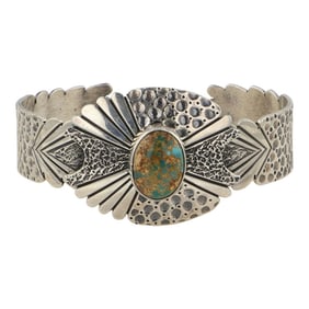 Daniel Benally Navajo Royston Turquoise Contemporary Cuff Bracelet