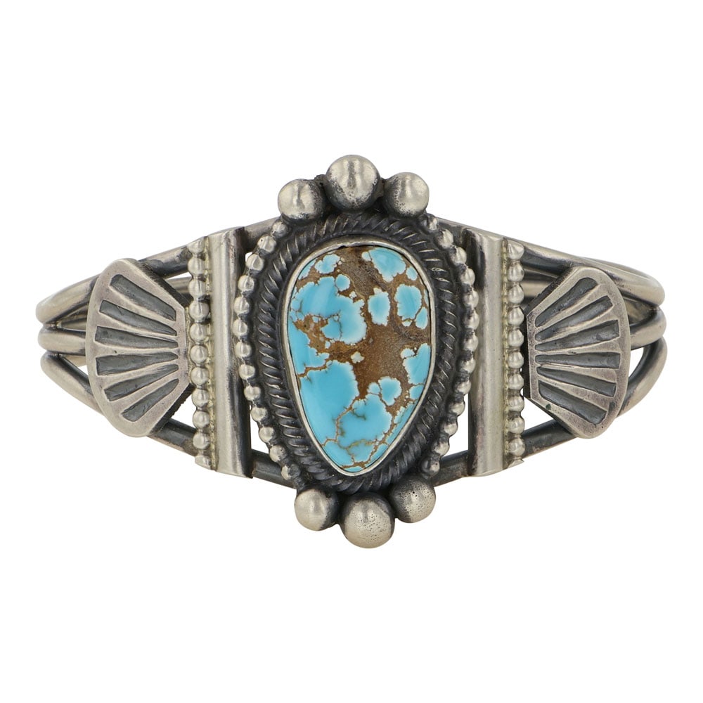 Leon Martinez Navajo Number Eight Turquoise Cuff Bracelet (1 of 3)