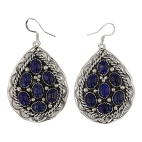 Chris Charley Navajo Lapis Earrings