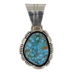 Cooper Willie Navajo Water Web Kingman Turquoise Pendant