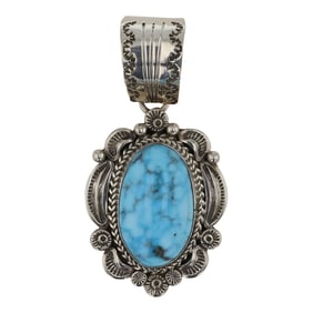 Ella Linkin Navajo Kingman Turquoise Pendant