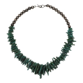 Vintage Navajo Nevada Turquoise & bench beads Necklace