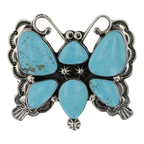 RB Navajo Compitos Turquoise Butterfly Pendant