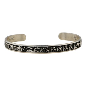 Bennett Kagenveama Hopi Plain Silver Story Teller Cuff Bracelet
