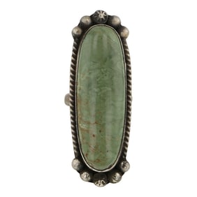 Augustine Largo Menassa Turquoise Long Oval Adjustable Ring