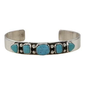 Navajo Kingman Turquoise Cuff Bracelet
