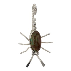 Navajo Menassa Turquoise Scorpion Pin