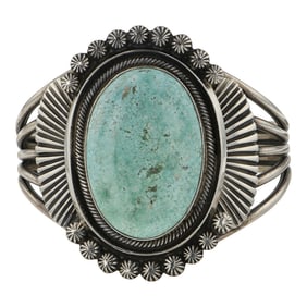 Leon Martinez Navajo Compitos Turquoise Cuff Bracelet