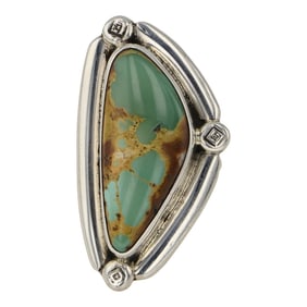 Navajo Royston Turquoise Freeform Adjustable Ring