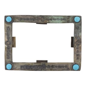 Harold Young Navajo Vintage Sleeping Beauty Turquoise Silver Picture Frame