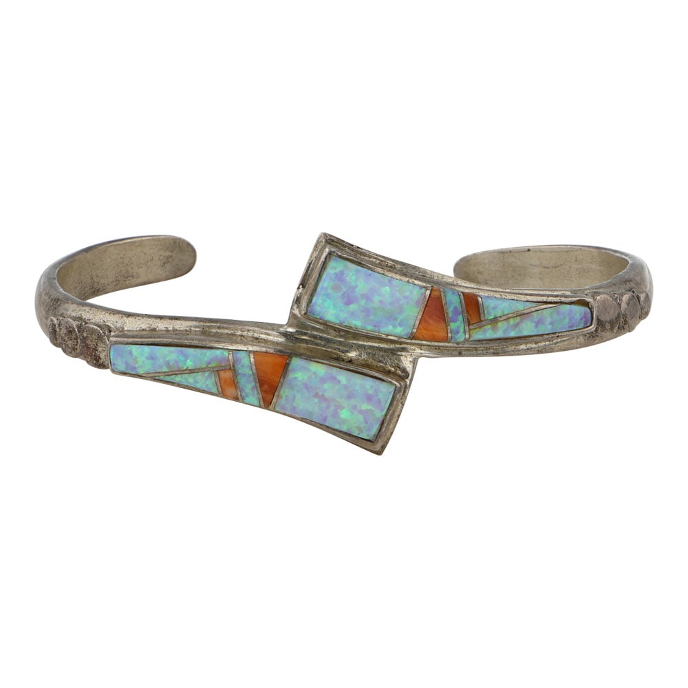 Navajo Spiny Oyster & Synthetic Opal Bracelet (1 of 3)