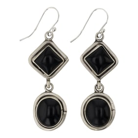 Navajo Black Onyx Earrings