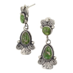 Joelias Draper Navajo Sonoran Gold Turquoise Earrings